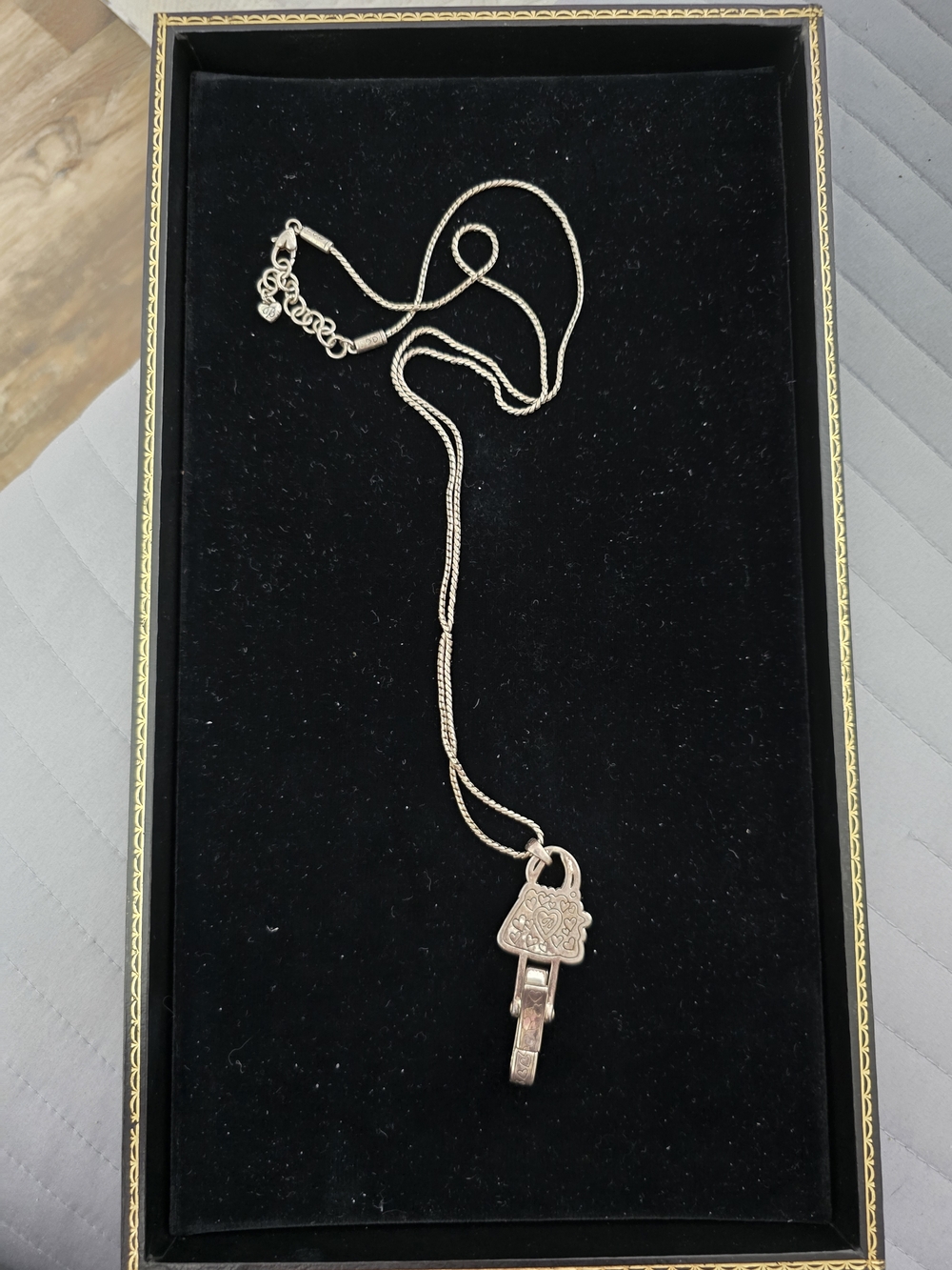 Brighton Gold Padlock and Key Charm Necklace Lanyard